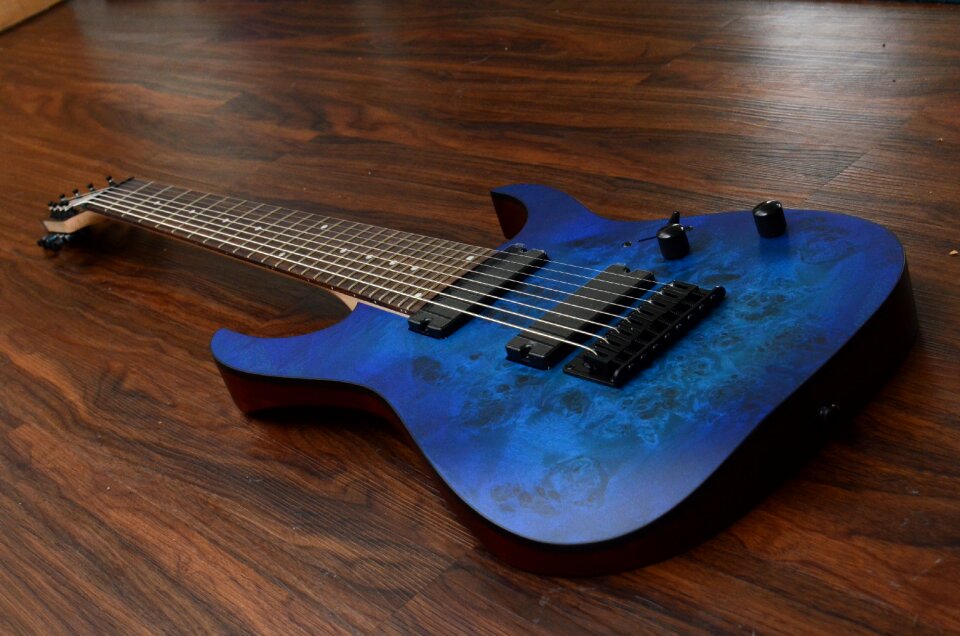 Djent blue brown guitar