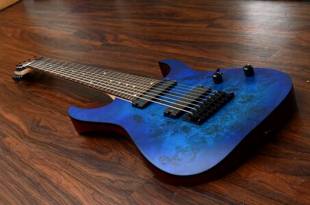Djent blue brown guitar