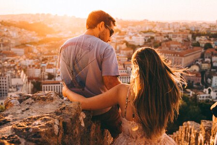 Couple outdoors people