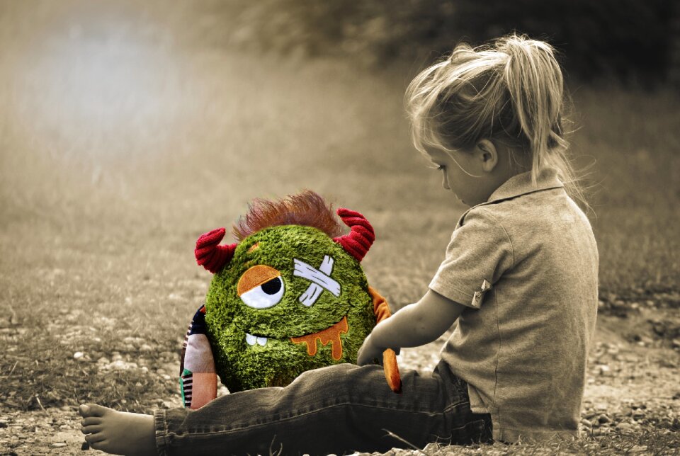 Monster stuffed animal green