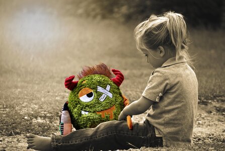 Monster stuffed animal green