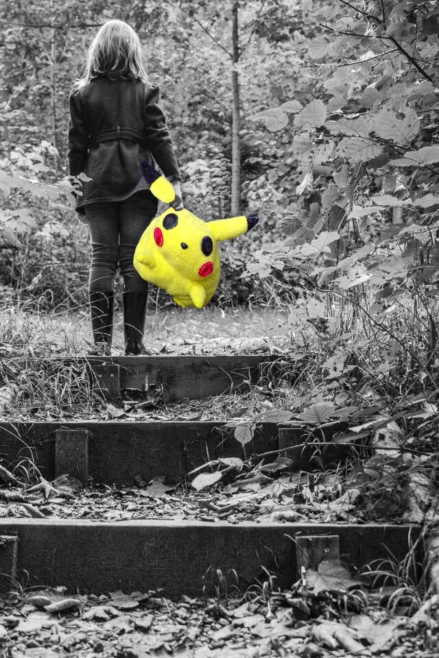 Lonely yellow black and white