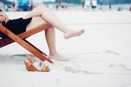 Female barefoot girl photo