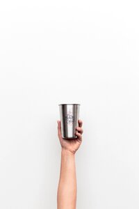 Hand stainless cup steel photo