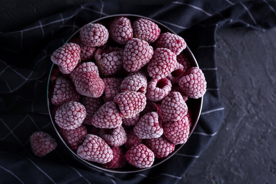 Berries of a raspberry closeup macro