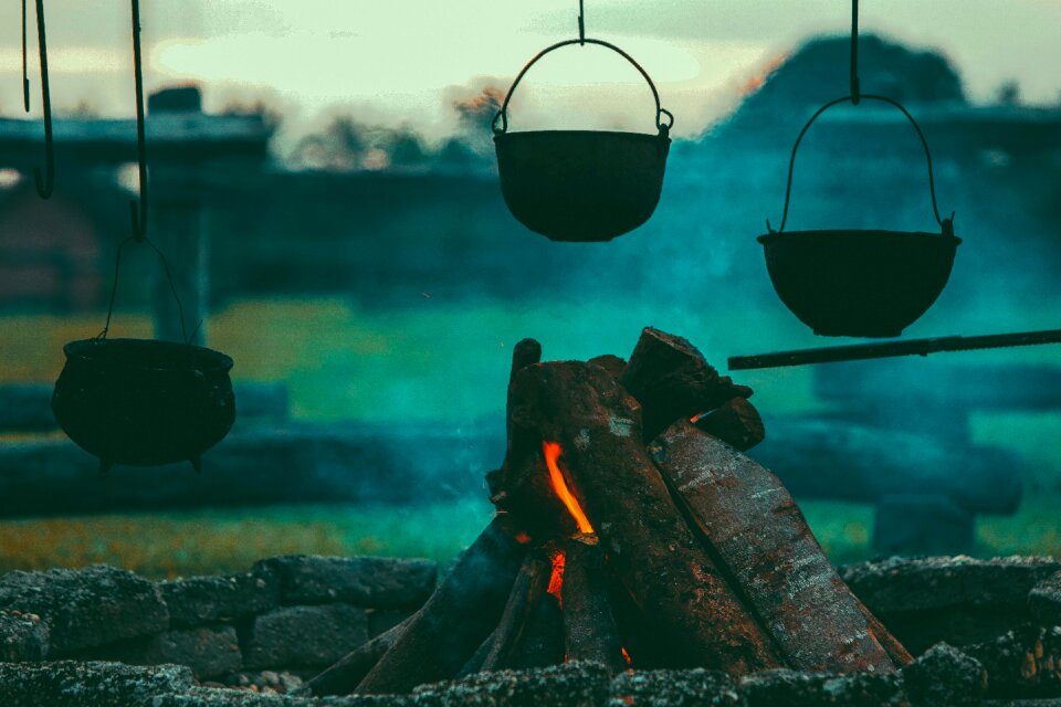 Close-up cooking cooking pots