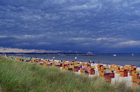 Lübeck bay beach rain front
