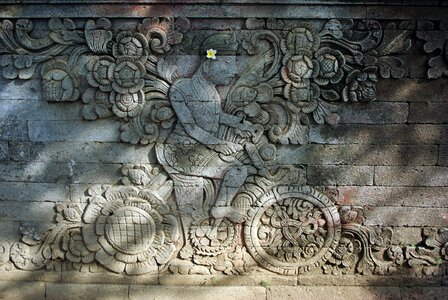 Bas-relief cyclist anachronism photo