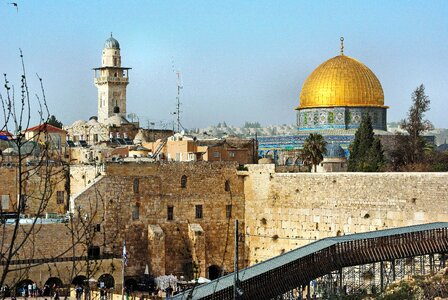 Dome of the rock wall the wailing wall