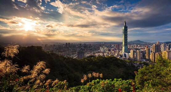 City cityscape clouds