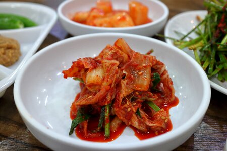 Countryside dining table kimchi baechu kimchi photo