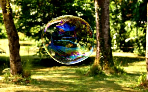 Make soap bubbles wabbelig iridescent photo