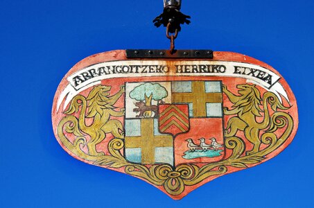 Emblem town hall coat of arms photo