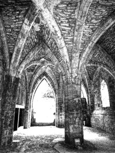 Cross vault gothic monastery photo