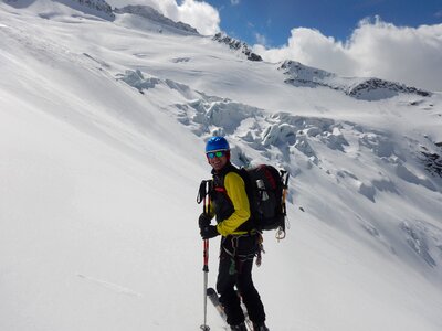 Skiing mountaineering crevasses