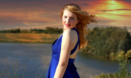 Blue sunset wind