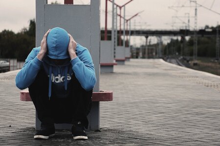 Hopelessness addict tramp