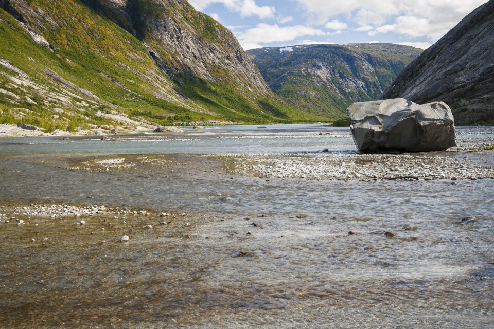 Landscape glacier river rock