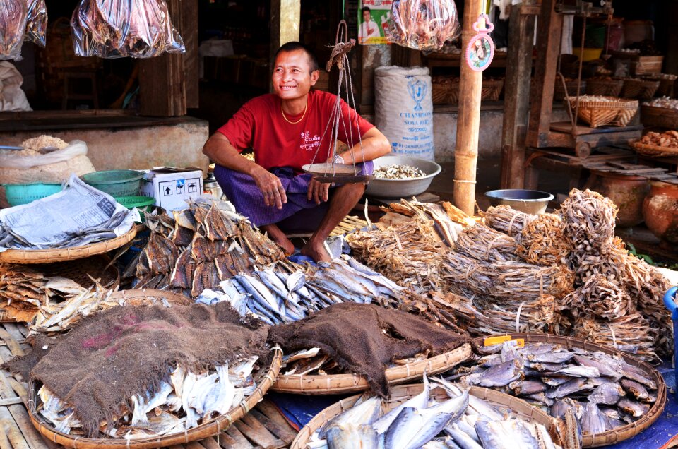 Fish seller dried fish fish