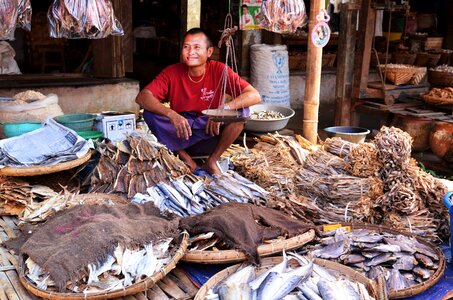 Fish seller dried fish fish photo