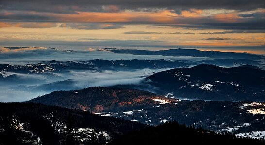 Pilsko poland the fog photo