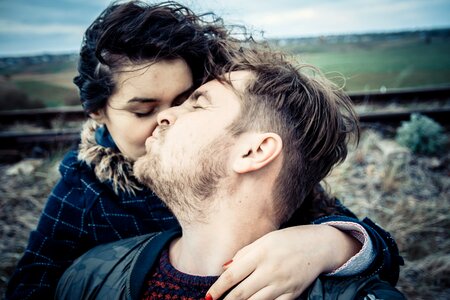 Happiness hug romance photo