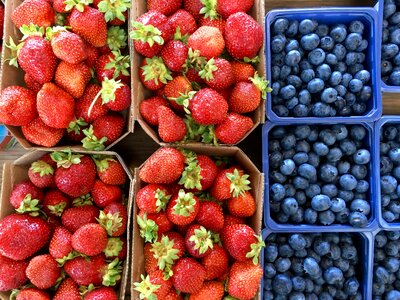 Blueberries fruits strawberries photo