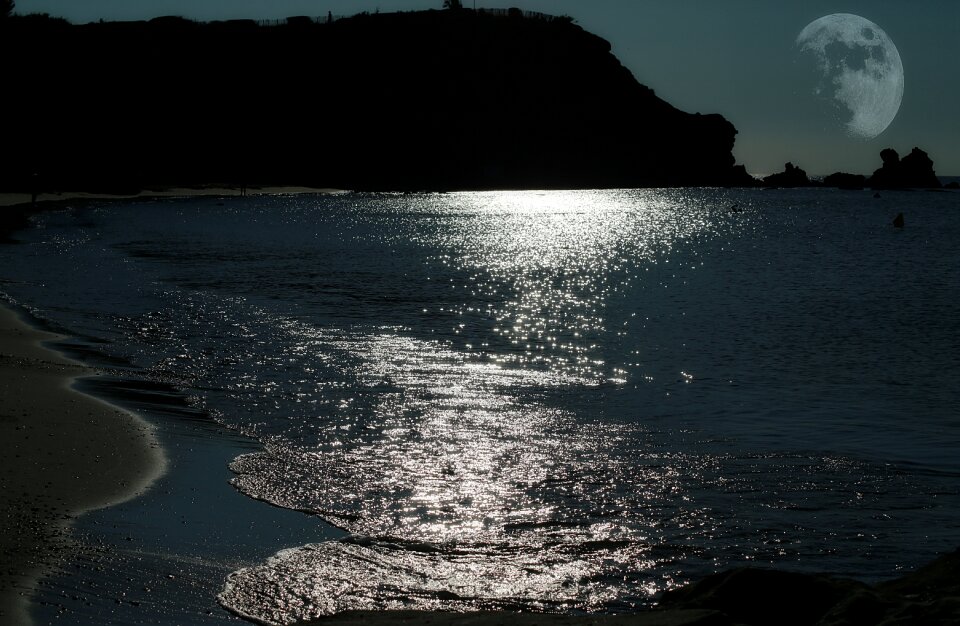 Full moon moonlight mediterranean