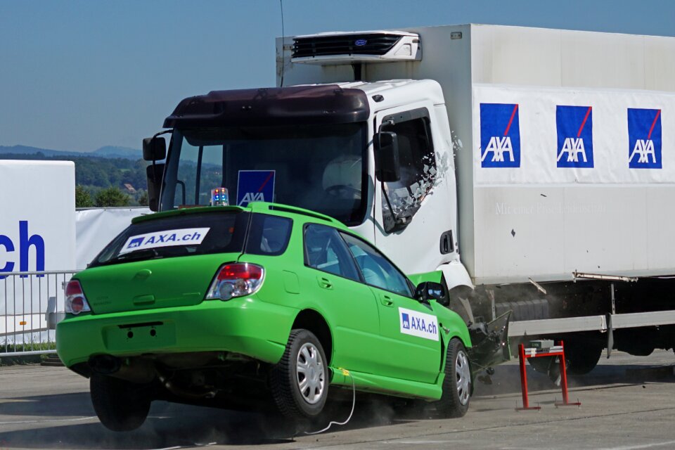 Truck collision against traffic