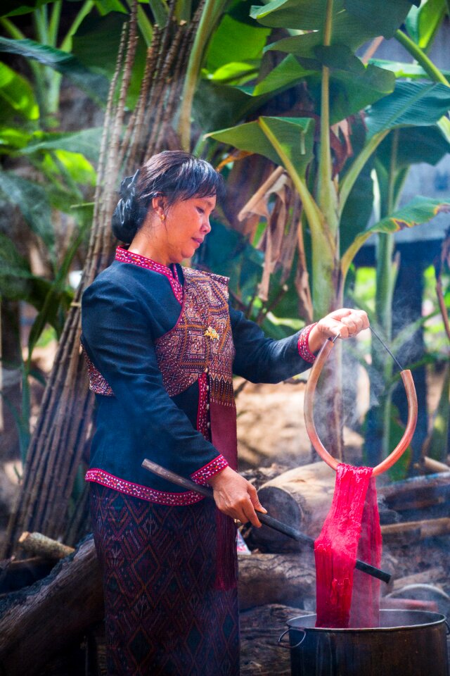 Dyed silk kalasin thailand