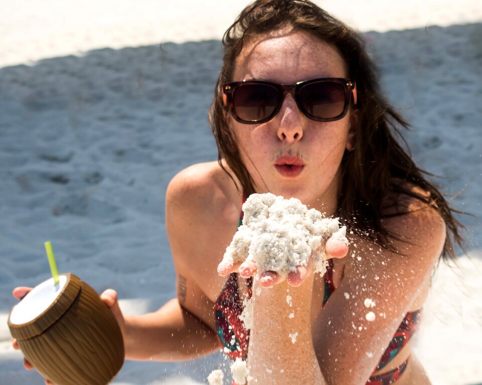 Ocean sand teenager