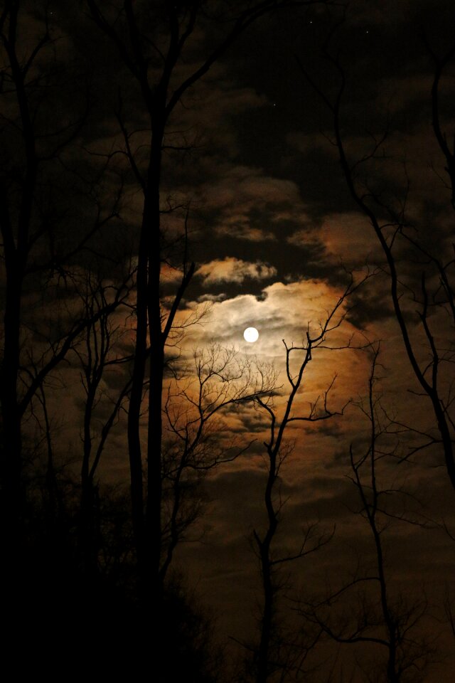 Sky clouds moon
