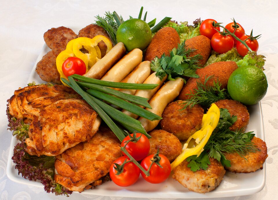 Plate nutrition meat dishes