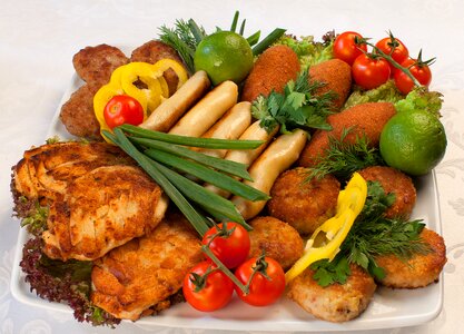 Plate nutrition meat dishes
