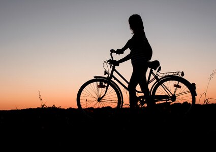 Cycling sunset silhouette photo