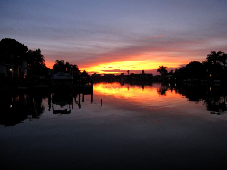 Cape coral channel sunset