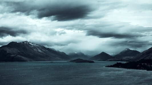 Cold front water lake photo