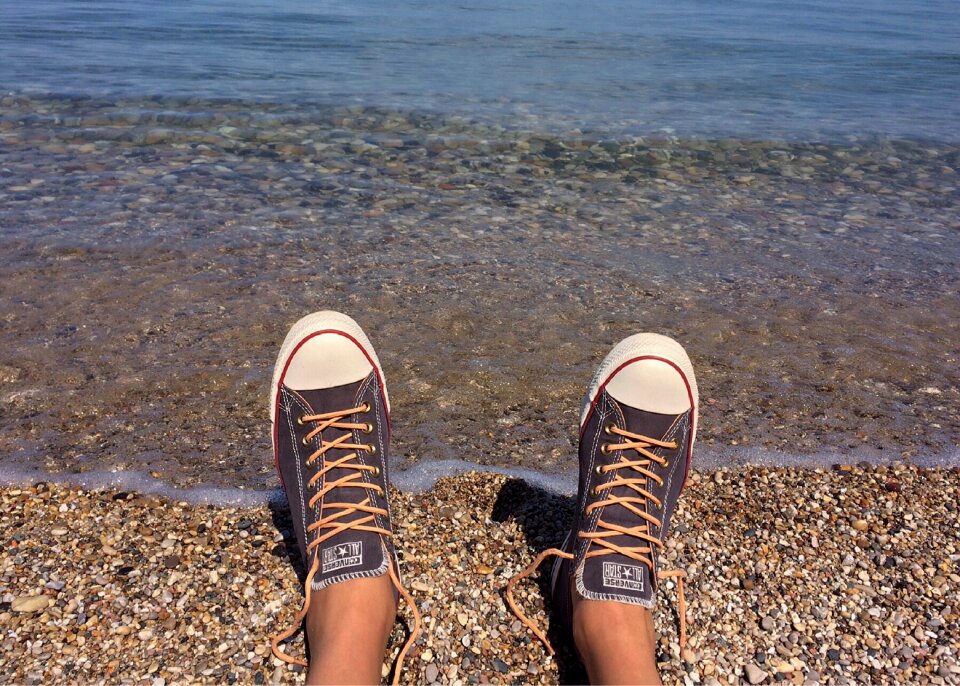 Sneakers beach shore