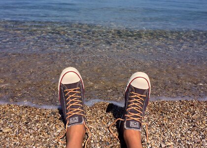 Sneakers beach shore