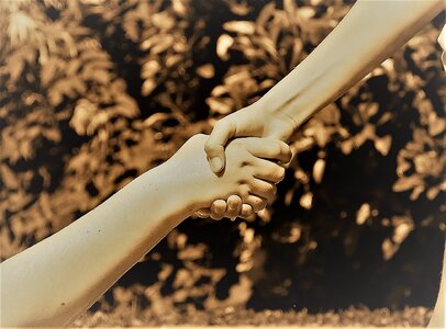 Together love shaking hands photo