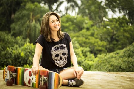 Skateboard model girl