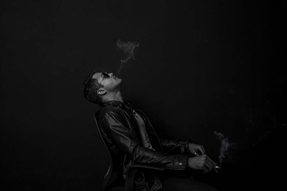 Smoking male black smoke