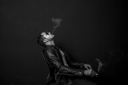 Smoking male black smoke photo