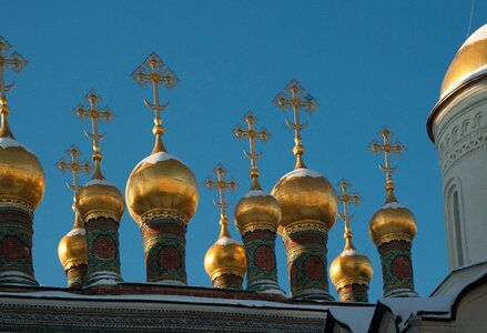 Orthodox cupolas bulbs photo