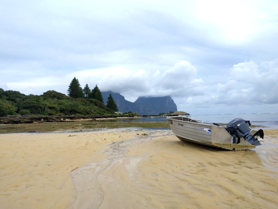 Boat beach island