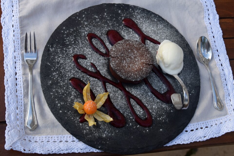 Dessert ice cream brownie