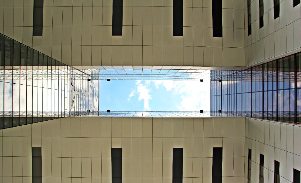 Modern building glass window