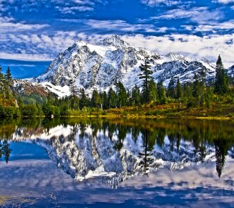 Mountains glaciated massif calm photo