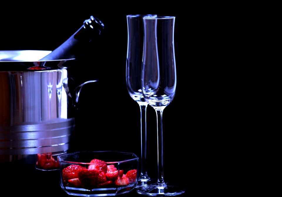 Champagne glass love for two