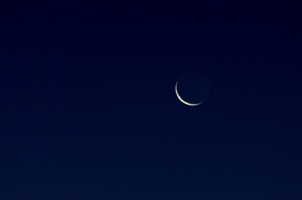 Crescent moon moon moonlit night